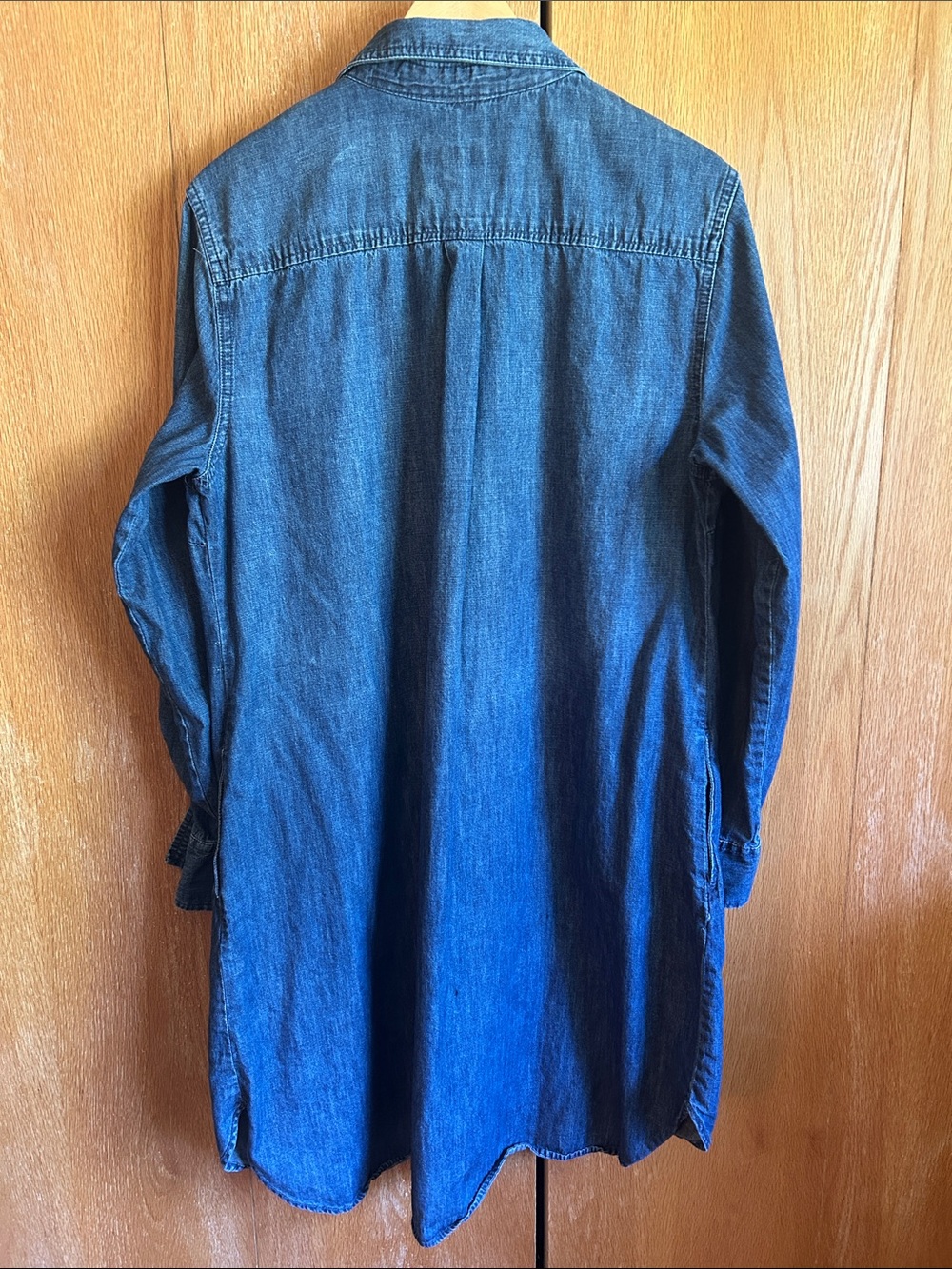 Merona Women's Denim Button-Up Shirt Dress in Blue - Picture 2 of 3